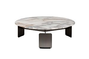 160KD-26500 Стол журнальный, мрамор Арабескато Корчия (Arabescato Corchia) d90*28см купить по цене 106&nbsp;700  руб.