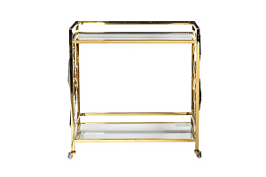 GY-CRT8164GOLD Стол-тележка сервировочн ст.прозр/золото 80*40*83 купить по цене 36&nbsp;540  руб.