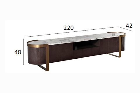 58DB-TV20047 Тумба под телевизор Севилья (Sevilla) 220*42*48см купить по цене 281 600 руб.