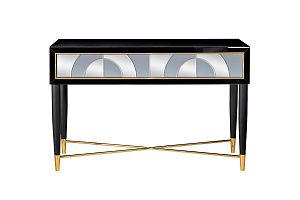 KFG122 Консоль 2 ящика зеркало двухцветное 120*42*75см