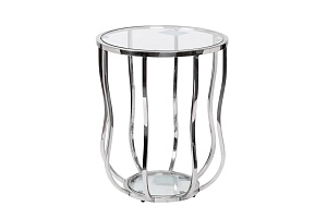 13RXET4037-SILVER Стол журнальный стекло прозр./серебро d50*60см купить по цене 20&nbsp;400  руб.