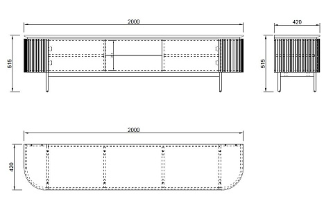77IP-TV2072 Тумба под телевизор Скала (Scala) 200*42*52см купить по цене 169 200 руб.